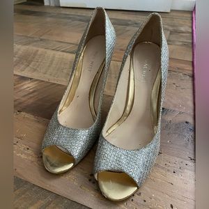 Nine West Silver Sparkley Stiletto Heels